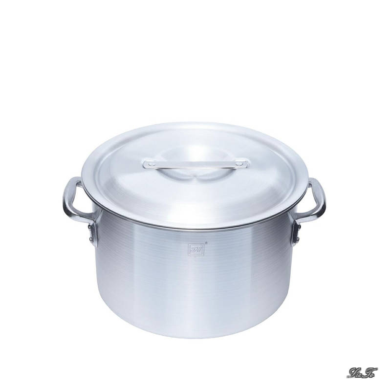 Rakuten - 【送料無料】Group アルミ半寸胴鍋 ガス専用 27cm 10L 目盛り付き 蓋付き 業務用 両手鍋 ALHZND027