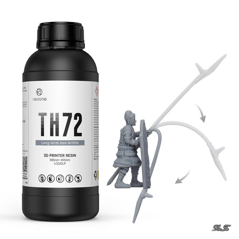 Rakuten - 【送料無料】3Dプリンターレジン ABS タフ TH72 長期強靭性 高伸び 小収縮変形 耐衝撃性レジン 光硬化可能樹脂 405nm LCD DLP MSLA 光造形3Dプリンター用uvレジン (マットグレー 1000)