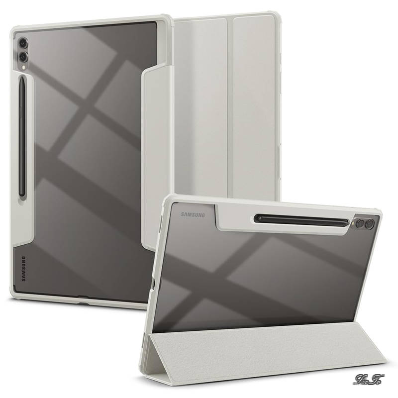 Rakuten - 【送料無料】Galaxy Tab S10 Ultra ケース S9 Ultra S8 Ultra 対応 背面 クリア 透明 米軍MIL資格 スリム スタンド 耐衝撃 傷防止 カメラ保護 オートスリープ ウルトラ・ハイブリッド・プロ ACS08796 (グレー)