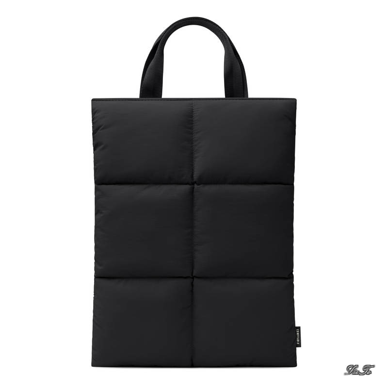Puffy Pillow Laptop Sleeve Compatible with 16 inch MacBook Pro M4 M3 M2 M1 & MacBook Air 15-in M4 A3241 2025 M3 M2 Nylon Hidden Handle for Mac Black