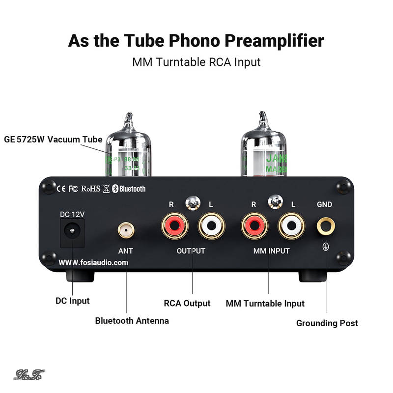 【送料無料】Audio BOX X3 フォノ 6J1真空管プリアンプ MMフォノグラフ用ターンテーブルプリアンプ Bluetooth 5.0 ミニ ステレオ Hi-Fi プリアンプ ホームオーディオシステムに最適（電源付き） allmight1-10009013 オールマイト 楽天市場店 サンプル画像2