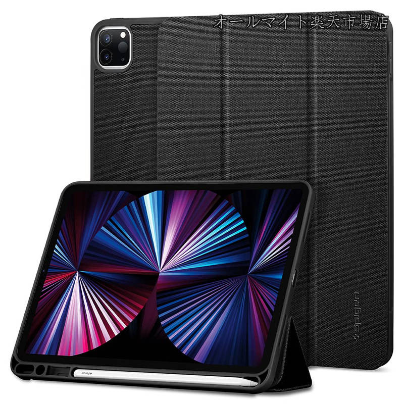 Rakuten - 【送料無料】iPad Pro 11インチ ケース (2022 2021 2020 2018)用 第4/3/2/1/世代対応 カバー スタンド Apple Pencil収納 耐衝撃 すり傷防止 ファブリック カバー 衝撃 吸収 アーバンフィット ACS01054 (ブラック)