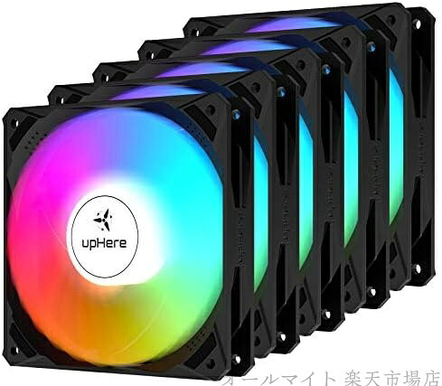 120mm ARGB PCケースファン 静音 5個セット ホワイト PWM 5V 3pin マザーボード同期対応 高性能 LEDファン 冷却 防振ゴム付き