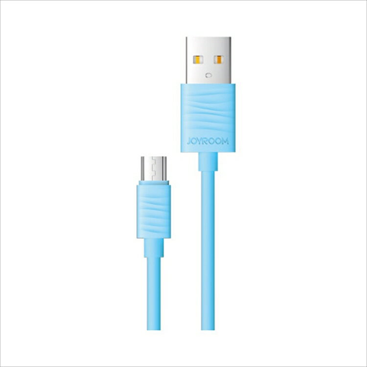 JOYROOM ジョイルーム スマホ microUSB 充電 転送ケーブル 2.4A 1.0m FAST ブルー 掴みやすい 丈夫 長持ち 高出力 4カラー 【JR-S118】
