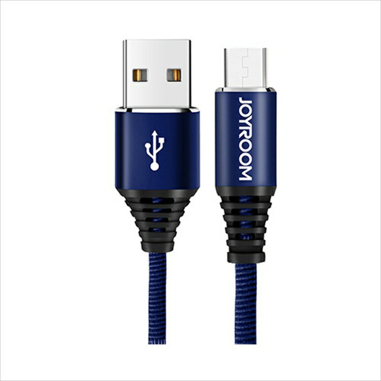 JOYROOM ジョイルーム スマホ microUSB 急速充電 転送ケーブル 2.4A 1.2m ARMOR ブルー スマートフォン 充電ケーブル 高出力 丈夫 長持ち 心地よい手触り 断線防止 絡まない カジュアル 【S-L316】