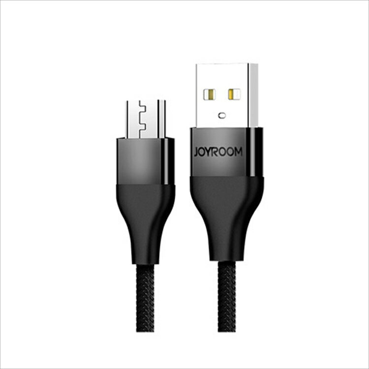 JOYROOM ジョイルーム スマホ microUSB 急速充電 転送ケーブル 2.4A 1.2m GLOW ブラック スマートフォン 充電ケーブル 高出力 丈夫 長持ち 心地よい手触り 断線防止 軽い スマート 【S-L317】