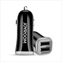 JOYROOM ジョイルーム スマホ カーチャージャー 2USB 12-24V microUSB ケーブル付 CAR USB FAST CHARGER ブラック シガーソケット 車載充電器 2ポート USB コンパクト 【C-M216】