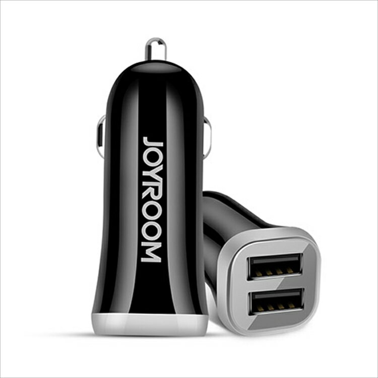 JOYROOM ジョイルーム スマホ カーチャージャー 2USB 12-24V Type-C ケーブル付 CAR USB FAST CHARGER ブラック シガーソケット 車載充電器 2ポート USB コンパクト 【C-M216】 1