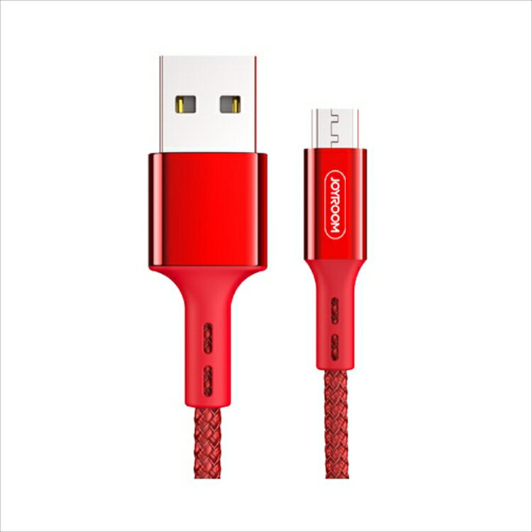 JOYROOM ジョイルーム スマホ microUSB 急速充電 転送ケーブル 2.0A 1.0m ZIA レッド スマートフォン 充電ケーブル 高耐久性 丈夫 長持ち 断線防止 光沢のある スマート デザイン 【S-M351】