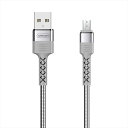 充電ケーブル microUSB ケーブル 2.4A 急速充電 1.2m JOYROOM ジョイルーム KingKong データ ケーブル microUSB シルバー KingKong data cable micro Silver おしゃれ かっこいい 【S-M363】