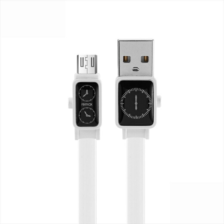 microUSB ケーブル マイクロusb ケーブル スマホ 充電器 REMAX リマックス 充電 転送ケーブル 2.4A 1.0m WATCH DATA CABLE ホワイト 時計 デザイン おしゃれ かっこいい 3カラー 【RC-113m】