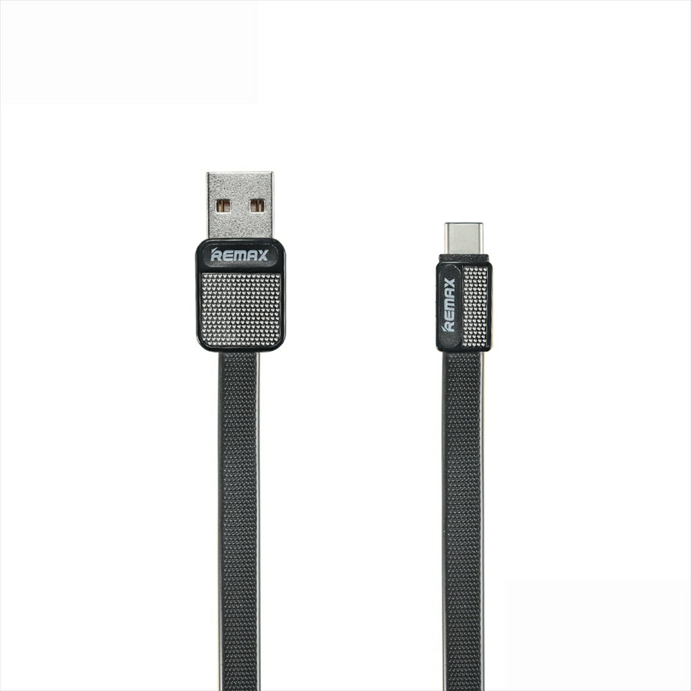 スマホ 充電器 REMAX リマックス Type-C 充電 転送ケーブル 1.0m PLATINUM ブラック 耐久性 平面 おしゃれ 掴みやすい 3カラー 【RC-044a】
