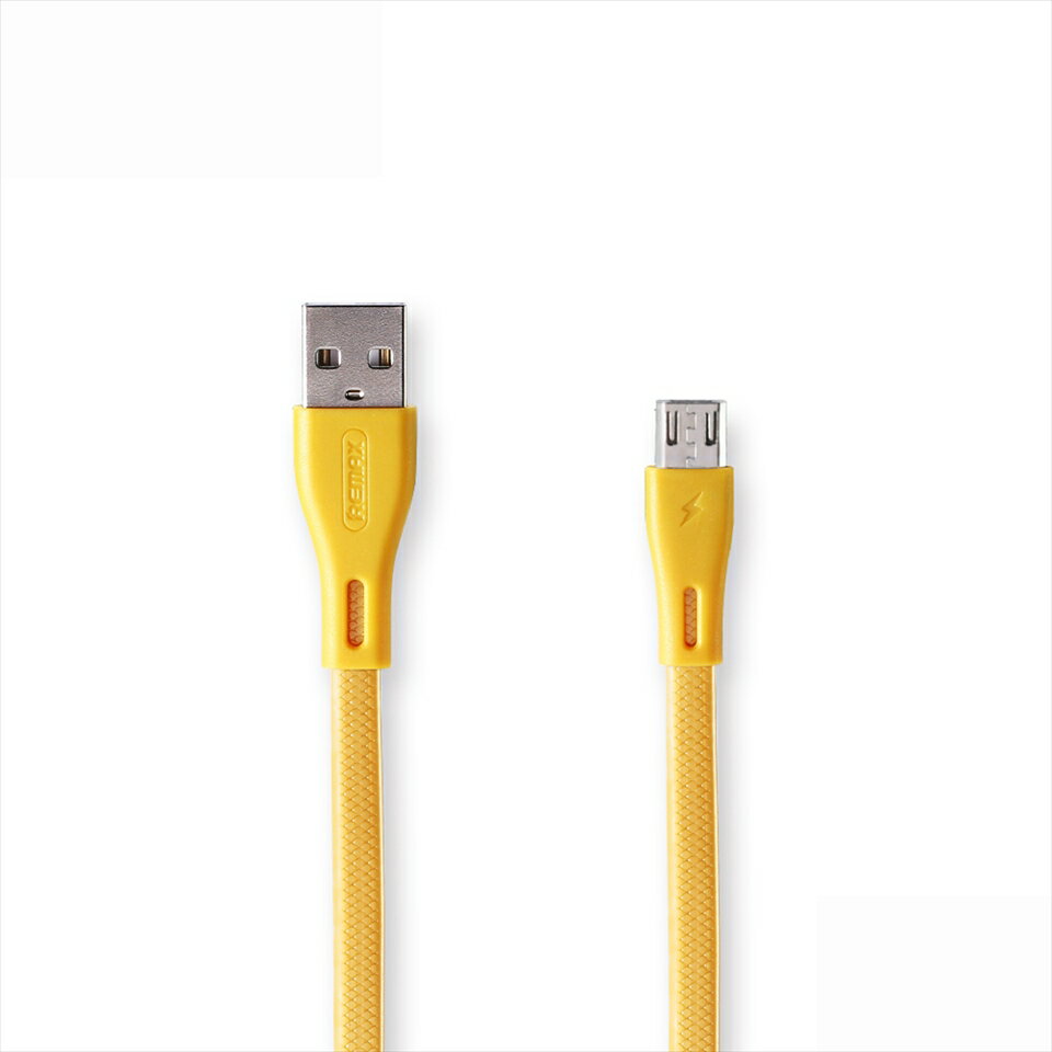 microUSB ケーブル マイクロusb スマホ 充電器 REMAX リマックス 充電 転送ケーブル 2.1A 1.0m Full Speed Pro data cable ゴールド 丈夫 長持ち 細い スタンダード 平面 【RC-090m】