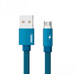 スマホ 充電器 REMAX リマックス microUSB 充電 転送ケーブル 2.1A 1.0m Kerolla ブルー 持ちやすい 丈夫 長持ち 平面 曲げに強い 【RC-094m】