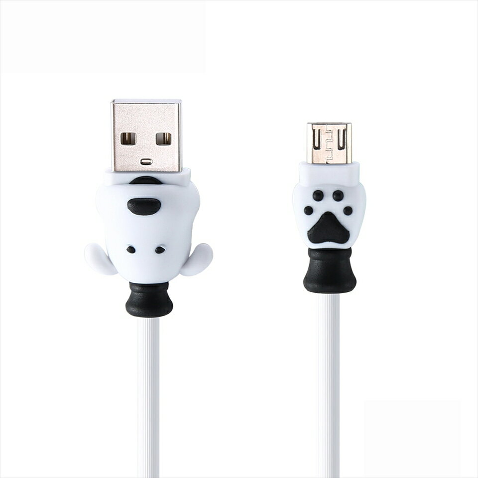 microUSB ケーブル マイクロusb ケーブル スマホ 充電器 REMAX リマックス 急速充電 転送ケーブル 2.4A 1.0m FORTUNE ホワイト 犬 にくきゅう 動物 デザイン かわいい おしゃれ 【RC-106m】