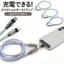 充電ケーブル ストラップケーブル スマホショルダー スマホ ストラップ ショルダー パステルカラー 斜め掛け 急速充電 充電 充電ケーブル 充電コード Type-C USB-C タイプc PD PD対応 60W急速充電 ストラップホールシート付き 120cm パワーデリバリー 2in1 簡単着脱