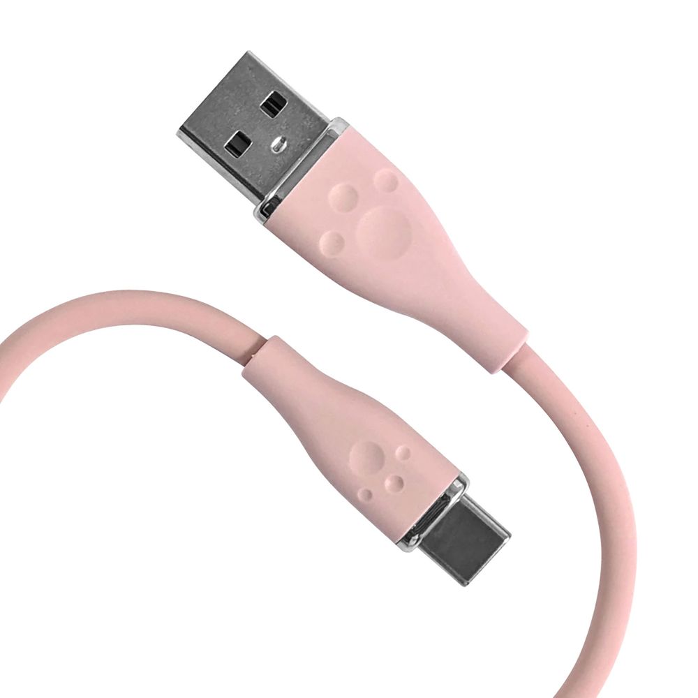 PS5用シリコンケーブルTypeAtoC2m ピンク