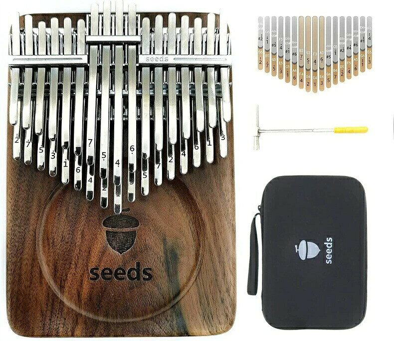 【商品について】キー数：34keysseedsは唯一の二段デザイン、PCT(Patent Cooperation Treaty)の国際特許を申し込みしてます。seedsは調音ハンマーで簡単に調音できます。これは伝統を破る最先端のデザインです。ペンチでチューニングする不器用な方法をあきらめました。二段の34音の特別なデザインにより三つのカリンバが同時に演じることを感じることができます。上は半音階、ピアノブラックキーに似ているような機能でオクターブを演じることができます、音域が普通のカリンバより幅広くなります。下のキーボードは標準のC調にマッチしています。また、通常17音の上に半音階を追加されたので、34音の2層カリバーは伝統的な17音と21音カリンバより音域が豊かにしています。カリンバ自体ただ2.5センチの厚さがあって、大きさは通常の17音カリンバと同じです。カリンバの周りはよく磨かれていて、手持ちしやすい。 seeds社の従来の良質な設計と制作を続け、音質からも外観からも業界の最前線を歩み、最高のカリンバ制作工場の一つである。メーカー側の意匠変更により、予告なく外観上のデザイン?カラー?仕様?製品包装等が変わる場合がございます。【注意事項】※画像はご覧になっているモニターやPCなどの環境により、実物と多少カラーが異なる場合がございます。※ページに記載の通りですが、製造時期や改良などによって仕様が若干異なる場合がございますので何卒ご了承下さい。※基本的には全国一律送料無料と対応させていただきますが、ご送付先は沖縄?北海道など離島の場合は2500円の送料をご請求させていただきます、ご注文後追加送料があります。※色味やサイズが異なるなどのクレームはご対応致しかねますので、ご了承ください。※商品のサイズは採寸方法によって、若干な誤差が生じる場合はあります。ご了承ください。※こちらの対応と商品について何かご不満がありましたら、「レビュー」を付ける前に一度ショップとご連絡してお願いいたします、ショップの誠意を持って最後まで対応させていただきます。【品質保証】◎※販売している商品は全て新品未使用です、倉庫から出荷前に商品検査必要ですので、商品箱を開封する場合もございます、予めご了承くださいいませ。◎※初期不良の場合は到着後3営業日以内にご連絡ください。◎※初期不良の場合は写真やビデオをご提供下さい、確認後無料で新品交換もしくは御返金致しますのでご連絡下さい。◎※写真やビデオをご提供出来ない場合は技術者と確認できません、返品返金対応出来ない可能性が御座います、予めご了承くださいいませ。