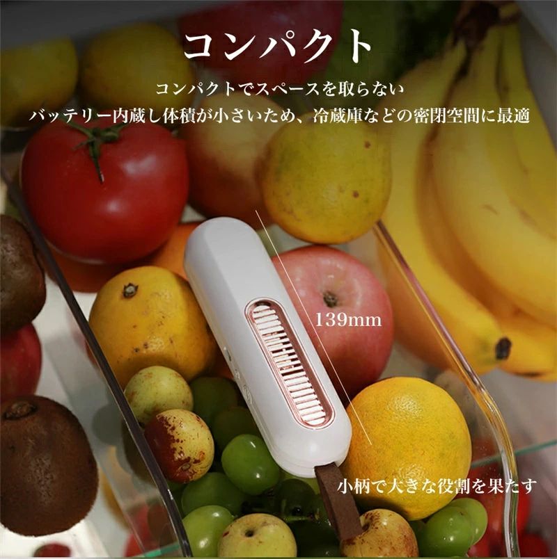 alloneallの殺菌 オゾン消臭 車用 家庭用 脱臭機 鮮度維持 除菌 消臭 オゾンリフレッシャー ミニ オゾン脱臭機 冷蔵庫 発生器｜アングル3