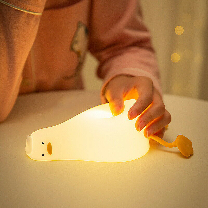 ナイトライト デスクライト LED ランプ ダック 怠けアヒル型 あひる型 スマホスタンド機能 USB充電式 K-1096 【タイマー付き 3段階調光 鳥 子供部屋 授乳 ライト 間接照明 おやすみライト 枕元 ライト 寝室用 出産祝い 誕生日 プレゼント 赤ちゃん 子供 ギフト】 [3]