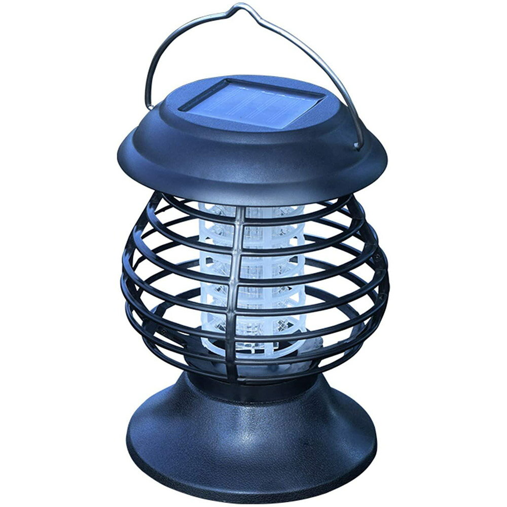 【ポイント10倍！】電撃殺虫器 蚊取り器 捕虫器 物理強力に殺虫 LEDランタン ソーラーパネル充電 UV光源誘引式捕虫器 電撃殺虫灯