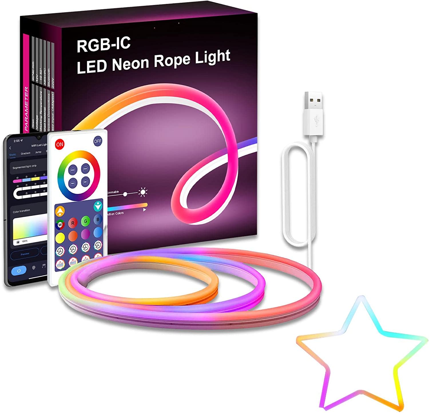 【ポイント10倍！】送料無料 3m セット ネオンled ledテープライト USB5V 家庭用 60SMD/M クリスマス 蛍光チューブ管 LEDネオン看板 クリスマス装飾にも ネオンサイン明るい 長持ち おしゃれ 間接照明 装飾照明 ネ棚下照明 LEDストリップ WIFI APP