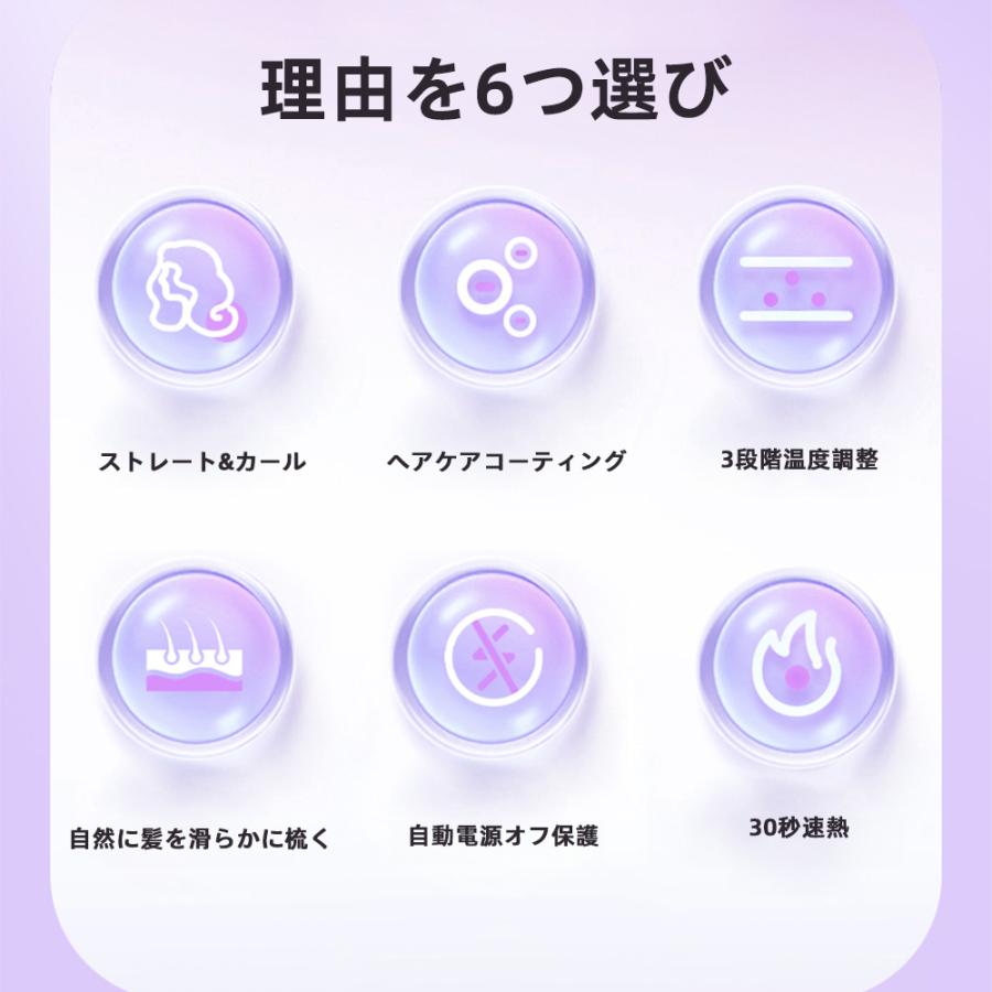 ヘアアイロンブラシ コードレス ヘアアイロン ミニ 超軽量160g 3段階調温 内巻き ...