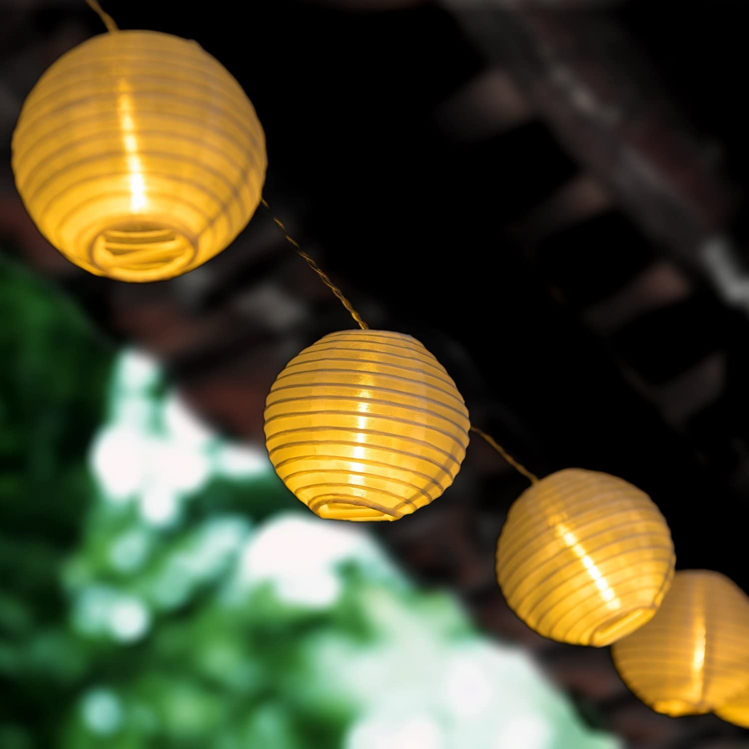 alloneallの提灯ライト ちょうちん ソーラー式 5M 20球 提灯 LEDストリングライト 防水 イベント 看板 お祭り 夏祭り 屋台に装飾用 屋外 パーティー お祭り飾り 電球色 丸型 七夕 正月 新年 春祭り イベント 誕生日 飾り 装飾用 DIY おしゃれ｜アングル3