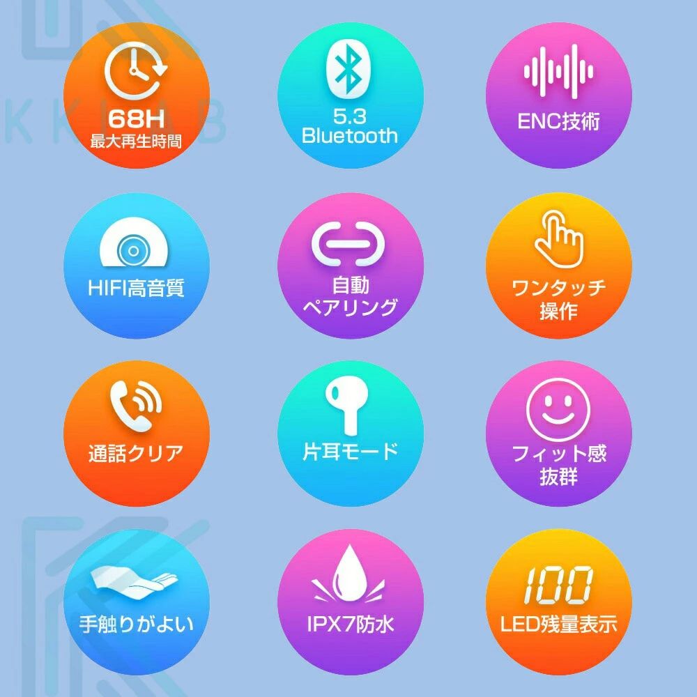 alloneallのワイヤレスイヤホン ノイズキャンセリンク Bluetooth5.3 イヤホン ブルートゥース イヤホン ワイヤレス 瞬間接続 低遅延 左右分離型 マ｜アングル3