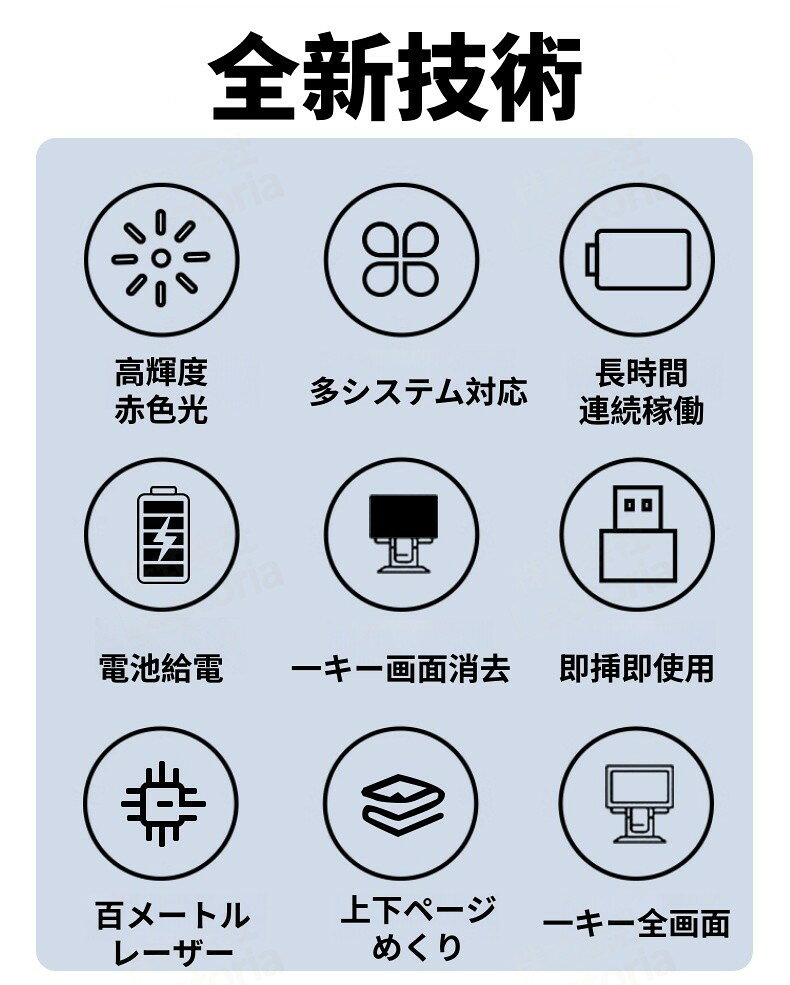 alloneallのレーザーポインター 電池がいらない 充電式 ポインター レーザー パワーポイント リモコン型 小型 プレゼン ワイヤレス プレゼンター 充電 レーザー プレゼンテーション PowerPoint オフィス セミナ｜アングル3