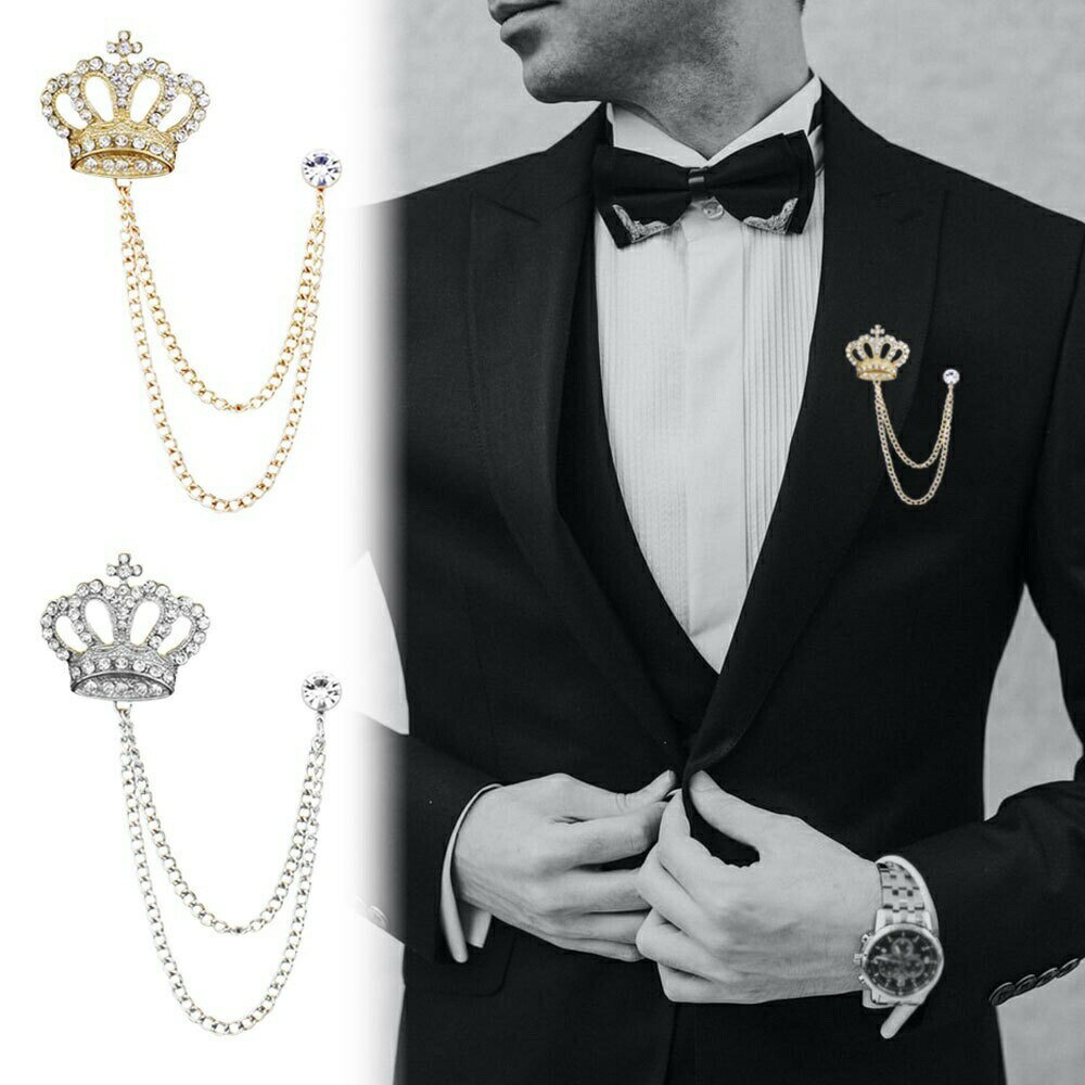ブローチ 王冠 クラウン ゴールドorシルバー アクセサリー ジュエリー ジュエル jewel ジルコニア レゲエ クラブCLUB メンズ 男女兼用 HIPHOP ヒップホップ系 ストリート系 B系 ギラギラ