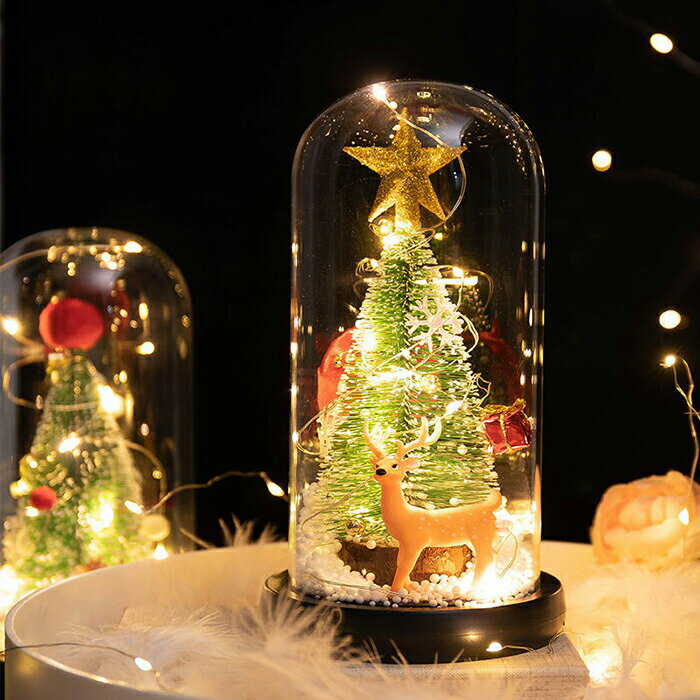 【10日限定10％OFFクーポン】クリスマスツリー 卓上 22cm ミニツリー クリスマス飾り LEDイルミネーション オーナメント おしゃれ キラキラ 雰囲気満々 暖かい 飾り 部屋 商店 おもちゃ プレゼント 送料無料
