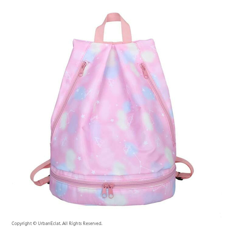 プールバッグ 女の子 ナップサック 2層式 キッズ おしゃれ リュック型 子供 ビーチ...