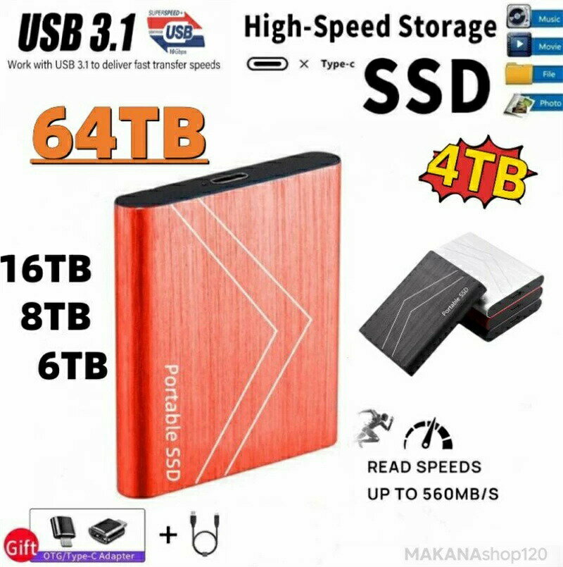 ハードディスク 耐衝撃 2TB 外付 USB3.1 スマホ互換可 外付けハードディス Type-C 500GB USB-A/USB-C両対応 ポータブルSSD 超薄