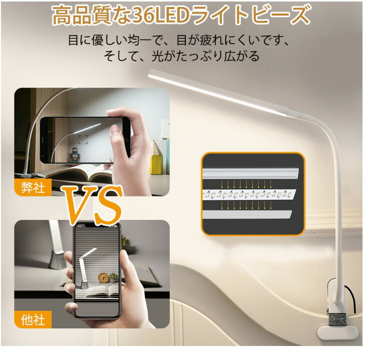 USB充電式【停電防災対策】【10段階調光&3段階調色】 メモリー機能 卓上ライト 学...