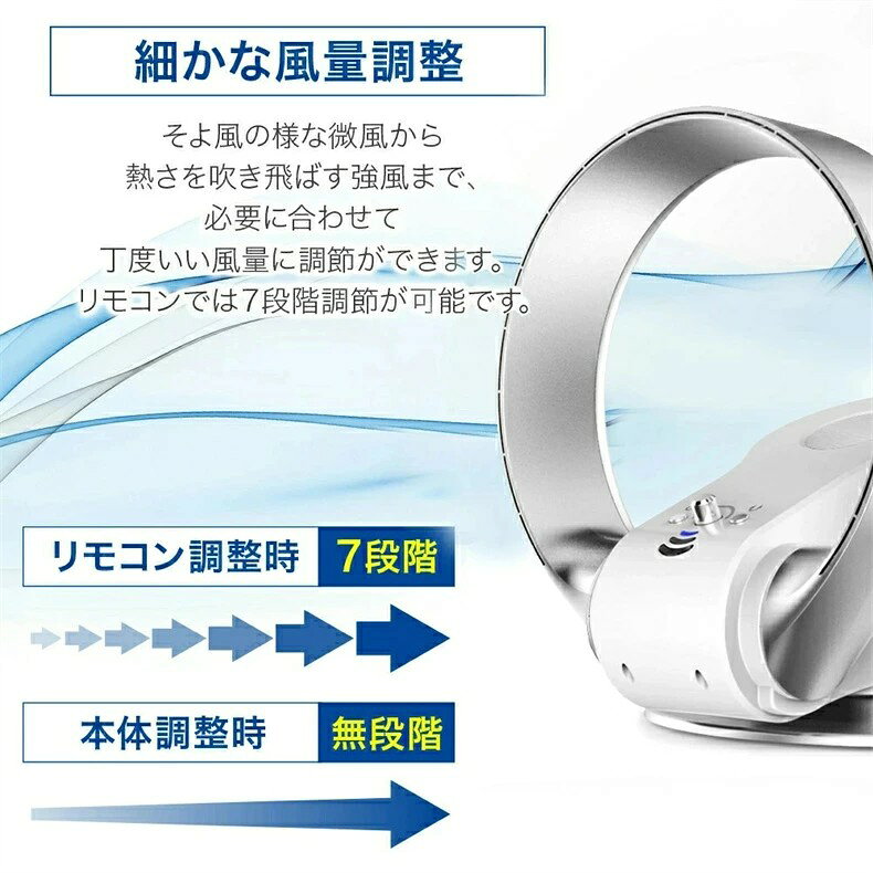 扇風機 風量調節角度調節 タイマー ファンなし ブレードレス ブレードレスファン ...
