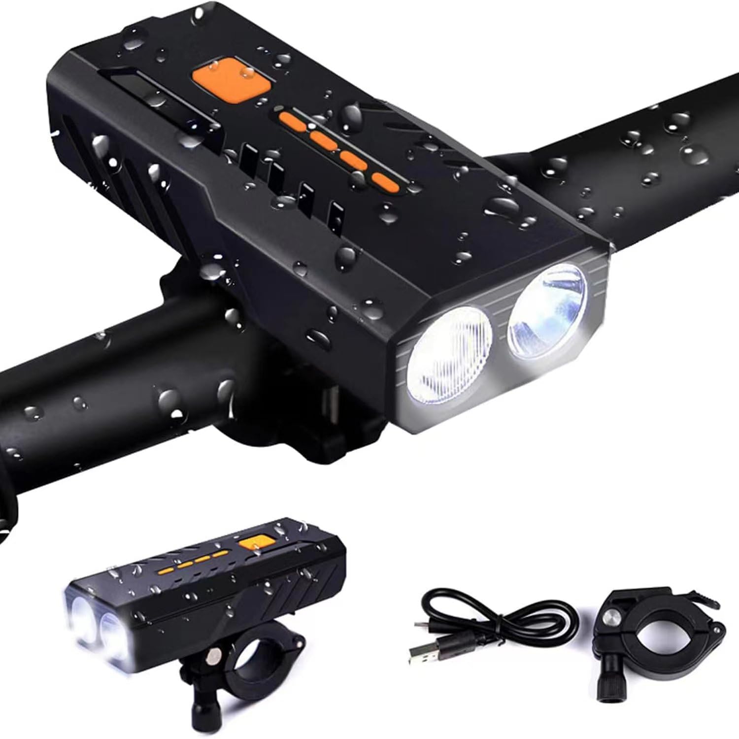 USB充電式 自転車用シートクランプ付き LED モバイルバッテリー機能あり ロングライド 緊急対応 1200ルーメン 軽量/通勤/通学/