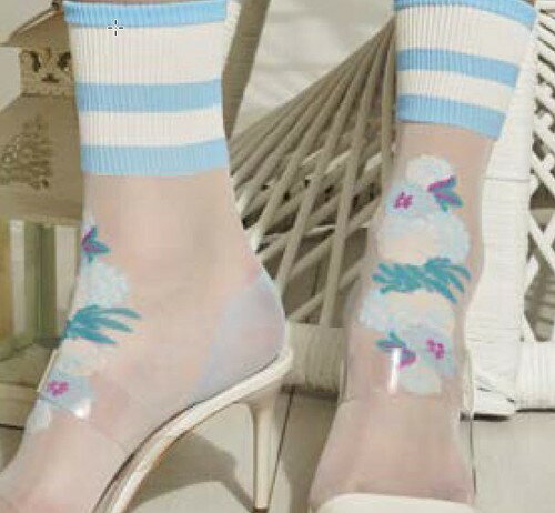 ストッキング レディース ソックス 花柄 【 フリー 】 送料無料 【 グアバ 】 ジュニア レディース ※ 五本指 キッズ ひざ下 着圧 はありません
