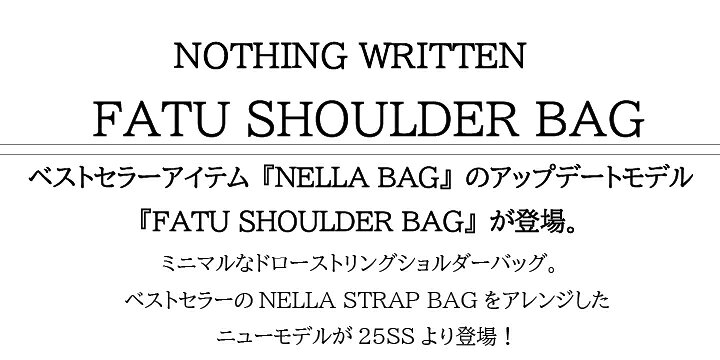 NOTHING WRITTEN ナッシングリトゥン FATU SHOULDER BAG レディース 春夏秋冬 羊革...