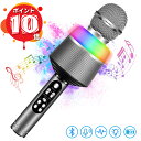 【楽天1位】カラオケマイク 家庭用 ワイヤレス マイク カラオケセット スピーカー bluetooth/usb/スマホ連動 ポータブルスピーカー 高音質/音楽再生/ノイズキャンセリング LEDライト付き 大容量 軽量