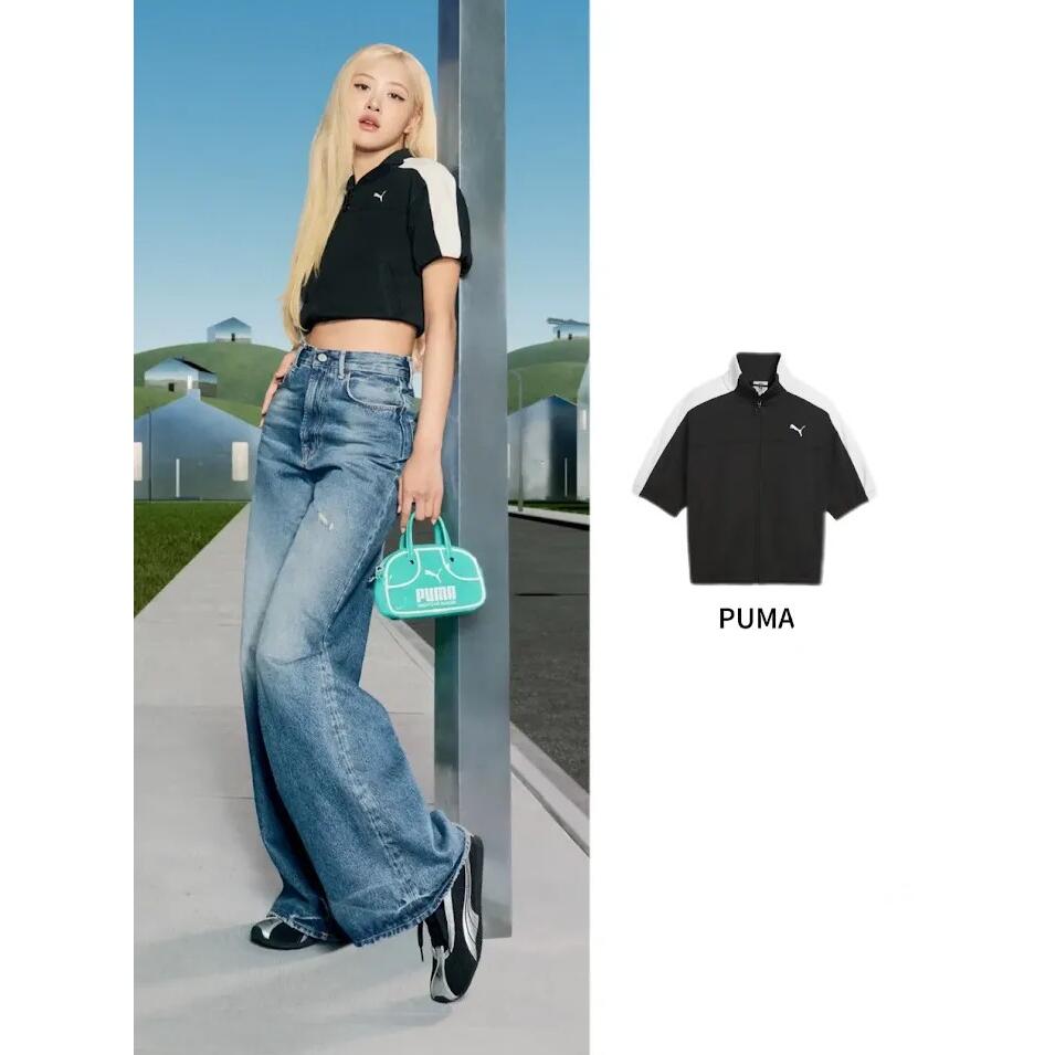 Rakuten - 日本未入荷 PUMA プーマ ジャージ トラックジャケット レディース T7 ショートスリーブ JKT FZ ブラック ブラウン ブラックピンクロゼ着用 636871-01