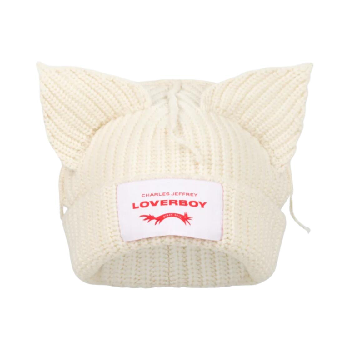 日本未入荷 Charles Jeffrey Loverboy チャールズ ジェフリー ラバーボーイ チャンキー イヤーズ ビーニー 帽子 エクリュ Chunky Ears Beanie Ecru