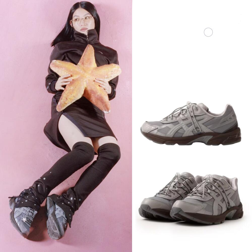 日本未入荷 ASICSアシックス × アトモス ピンク × OJOS GEL-1130 RE グレー スニーカー 1203A429-021 コラボレーション