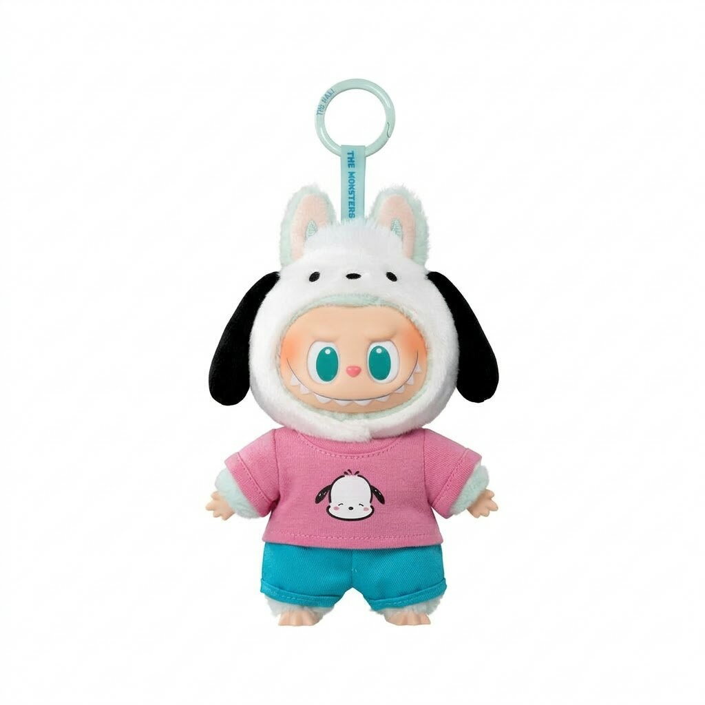 日本未入荷 ポップマート ラブブ ザ モンスターズ × ハローキティ＆フレンズシリーズ ビニールぬいぐるみペンダント ポチャッコ Pop Mart Labubu The Monsters x Hello Kitty And Friends Series Vinyl Plush Pendant Pochacco