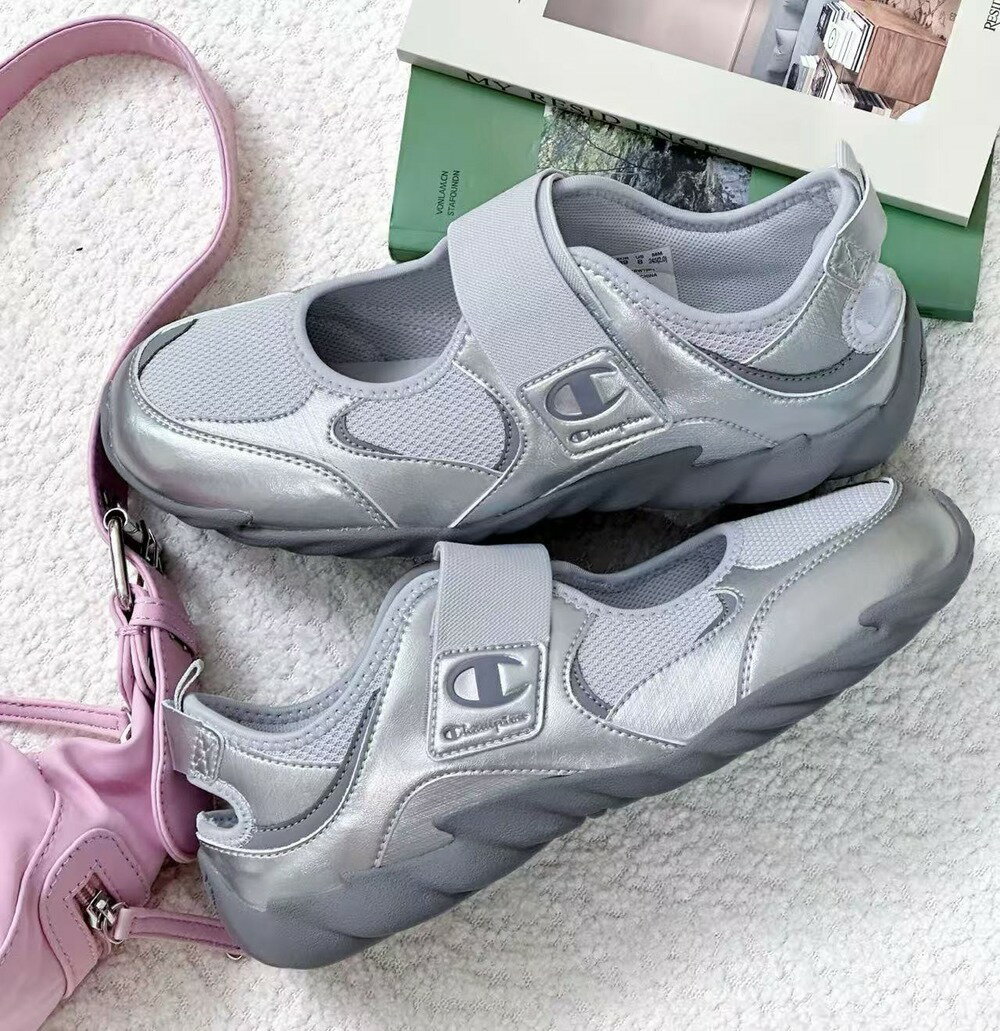 日本未入荷 Champion MaryJane チャンピオン メリージェーン バレエシューズ カジュアル シルバー U6AFCRW10P1