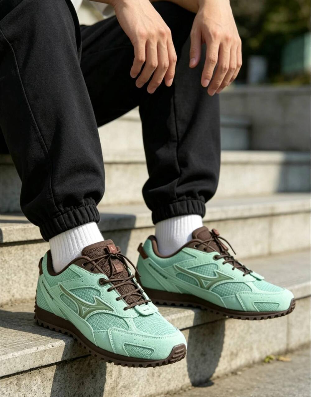 日本未入荷 Mizuno ミズノ LG 60S Light Green ライトグリーン カジュアルスニーカ...