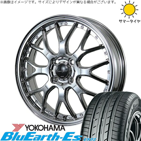ミラ ラパン ワゴンR ムーヴ 155/55R14 サマータイヤ ホイール 4本セット 新品 | ヨコハマタイヤ (YOKOHAMA) ブルーアース ES32 × ブレスト (BLEST) ユーロスポーツ タイプ815 スパッタ 14インチ 4.5J +45 4穴100