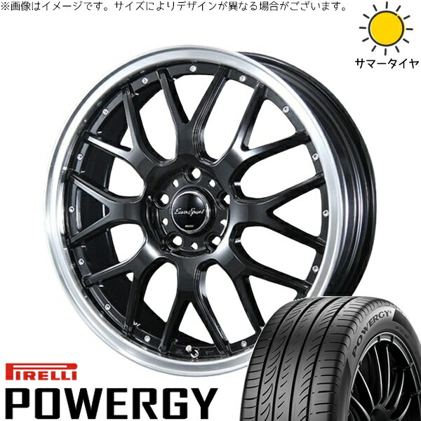 トヨタ 60プリウス 215/50R18 サマータイヤ ホイール 4本セット 新品 | ピレリ (PIRELLI) パワジー × ブレスト (BLEST) ユーロスポーツ タイプ815 グロスブラック 18インチ 7J +38 5穴114.3