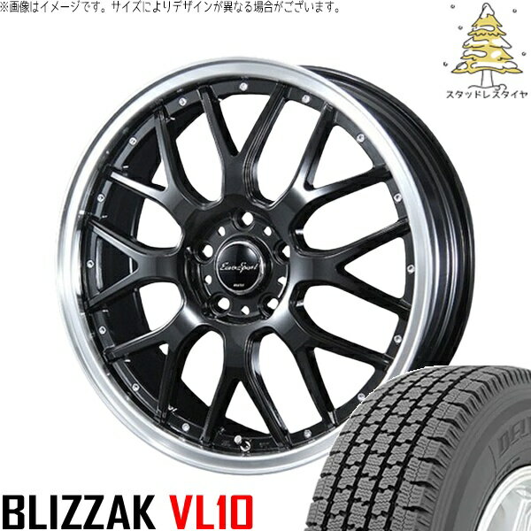 ハイゼットジャンボ 145/80R12 スタッドレスタイヤ ホイール 4本セット 新品 | ブリヂストン (BRIDGESTONE) ブリザック VL10 × ブレスト (BLEST) ユーロスポーツ タイプ815 グロスブラック 12インチ 4.00B +43 4穴100