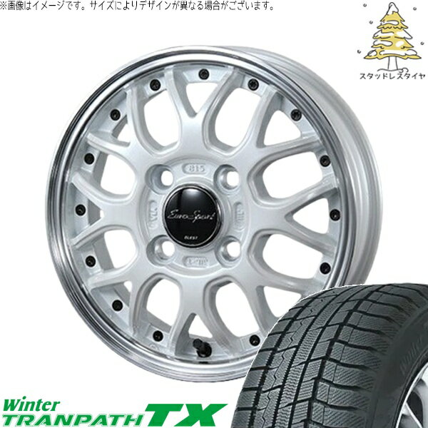 ハスラー デリカミニ ソリオ 165/65R14 スタッドレスタイヤ ホイール 4本セット 新品 | トーヨータイヤ (TOYO TIRE) ウィンタートランパス TX × ブレスト (BLEST) ユーロスポーツ タイプ815 パールホワイト 14インチ 4.5J +45 4穴100